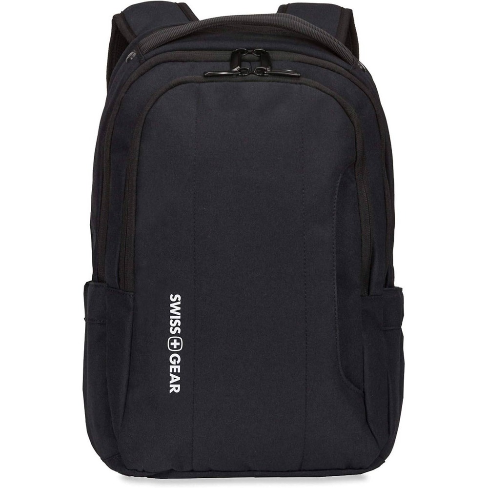 Swiss Gear Black Laptop Backpack Organizer Padded Straps Tablet Sleeve - Picture 2 of 10